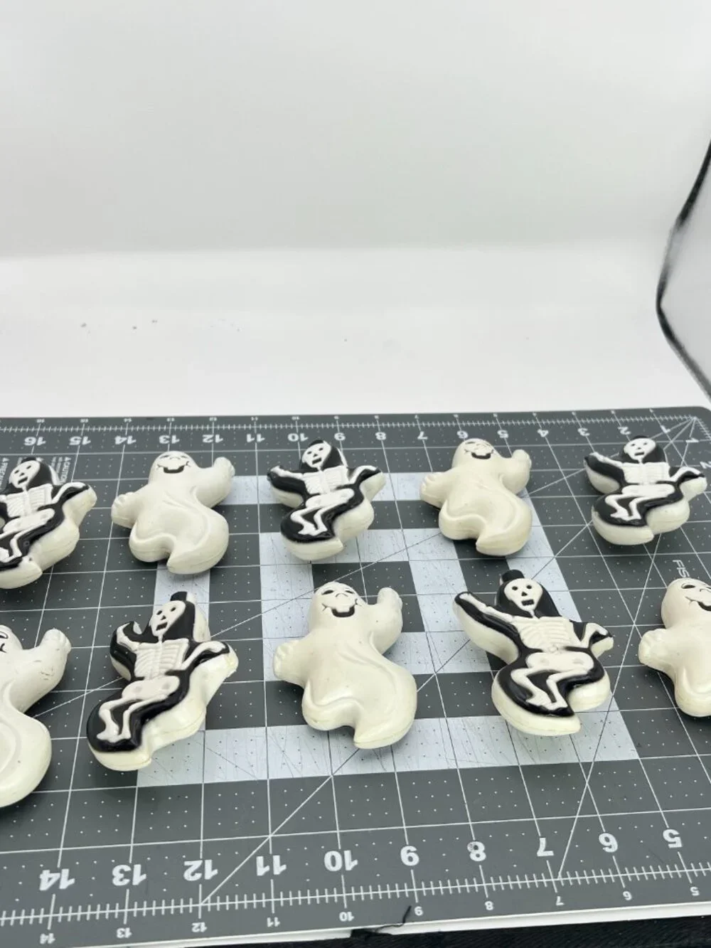 Vintage Halloween Ghost & Skeleton Blow Mold Light Covers Lot of 10 Double Sided